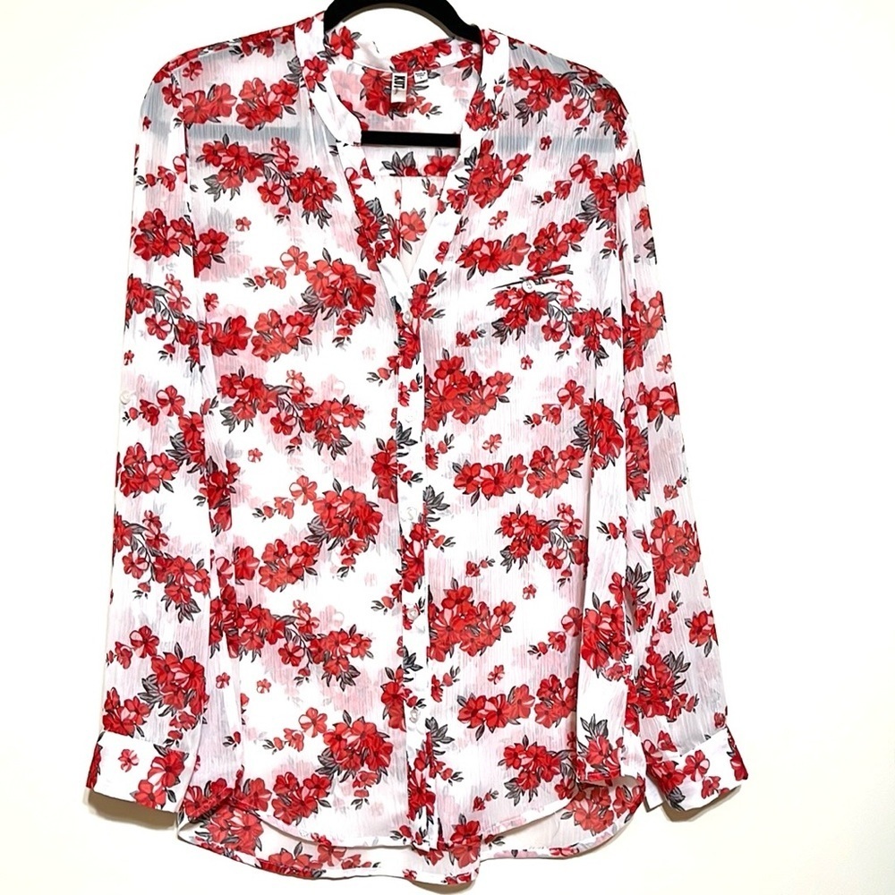 Kut From The Kloth Floral Button Down Top Size Large